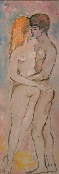 Appraisal: Etienne th century and K Gilbert Lovers Embracing Untitled first