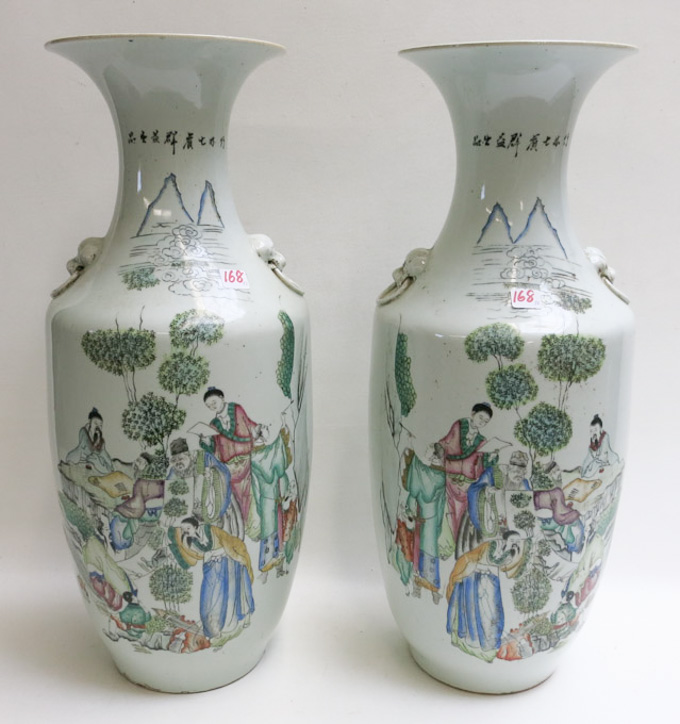 Appraisal: A PAIR OF CHINESE PORCELAIN VASES Chinese Republic Period c