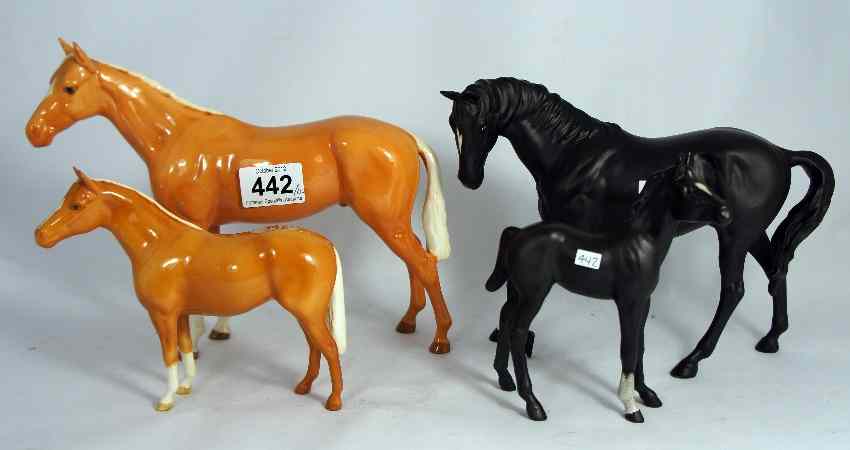 Appraisal: Beswick Palomino Horse Palomino Stallion Matt Black Beauty Horse and