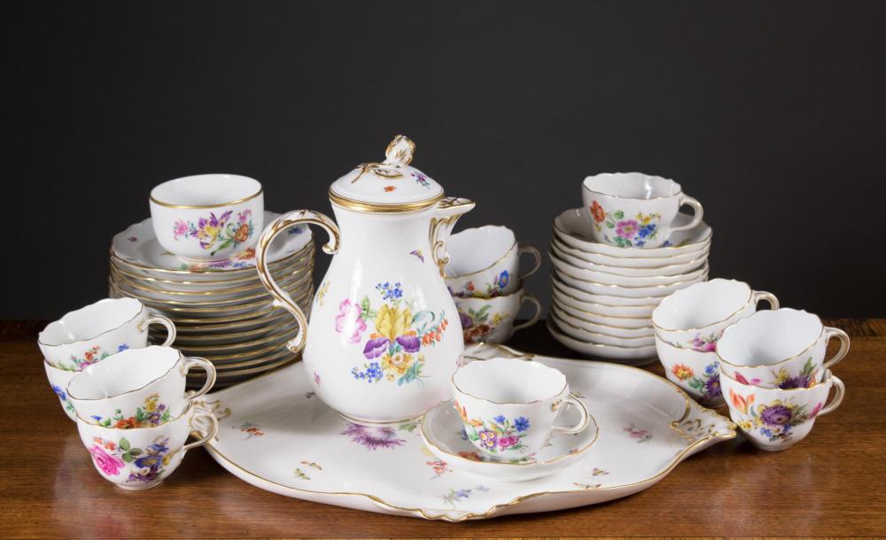 Appraisal: THIRTY-NINE PIECE MEISSEN PORCELAIN DESSERT SET pattern service for twelve