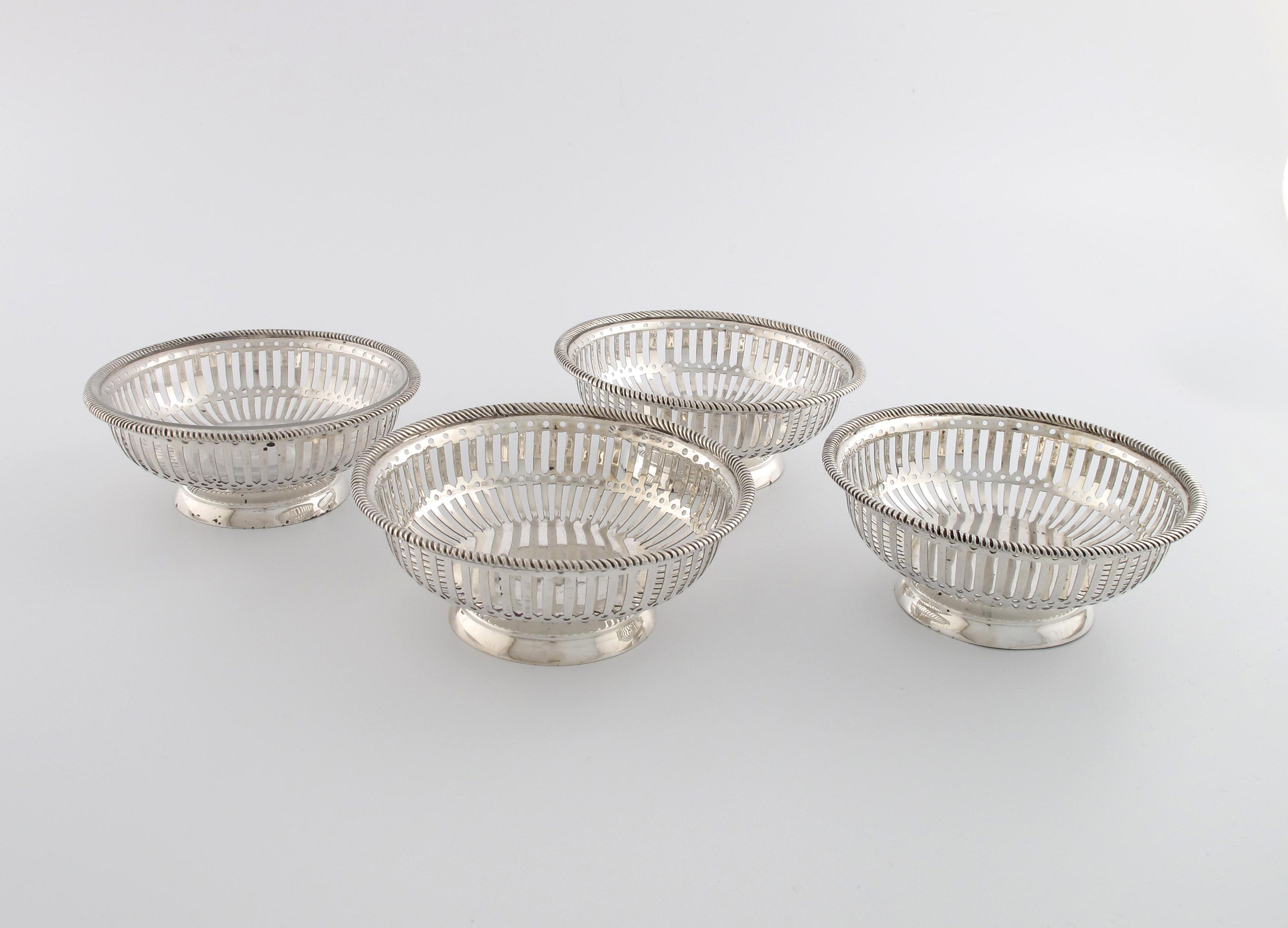 Appraisal: A set of four late Victorian silver bon bon dishes