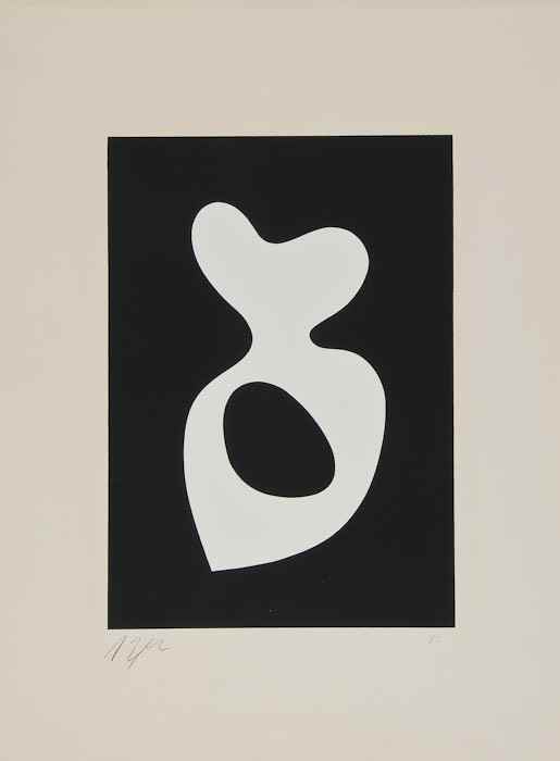 Appraisal: Hans Jean Arp - Untitled woodcut printed in colours signed