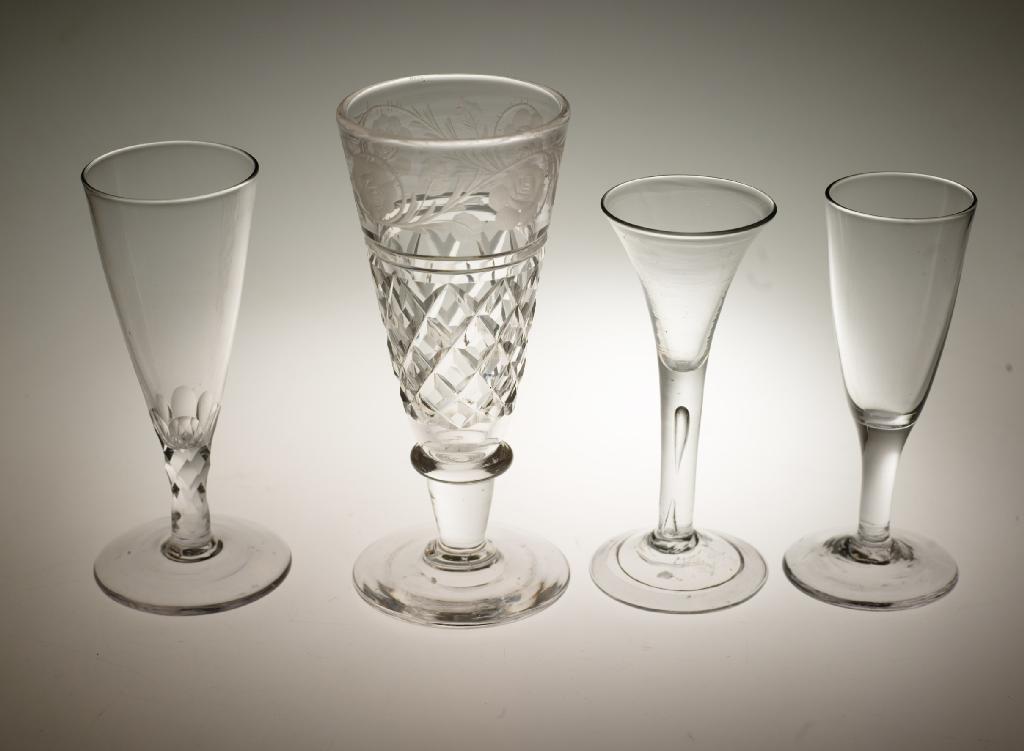 Appraisal: PLAIN STEMMED WINE GLASS OF DRAWN TRUMPET FORM mid- th