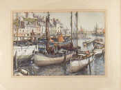 Appraisal: A watercolour titled 'The Belgian Boat Brixham' x Signed Stanley