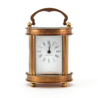 Appraisal: th Century French Miniature Oval Carriage Clock th Century French