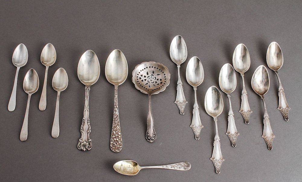 Appraisal: Silver Spoons incl Tiffany Co and Others Pc Silver spoons