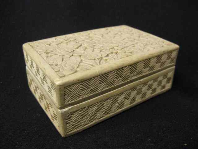 Appraisal: Chinese White Cinnabar Box floral '' x '' minor flakes