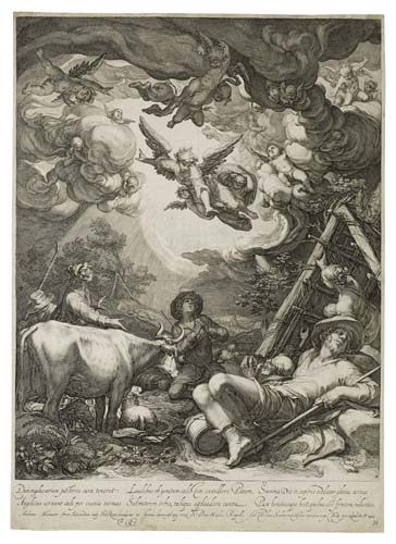 Appraisal: JAN SAENREDAM The Adoration of the Shepherds Engraving x mm