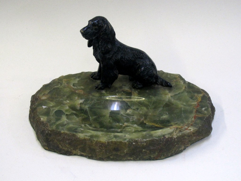 Appraisal: Cold painted bronze figure of a spaniel mounted on a