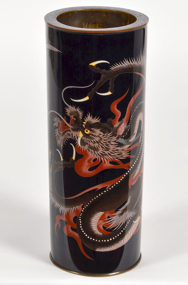 Appraisal: Cloisonn Enameled Japanese Meiji Period Vase Japanese cloisonne vase in