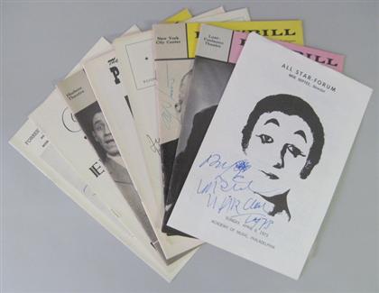 Appraisal: Lot Signed Primarily American Theatre Programs c - Signatures include