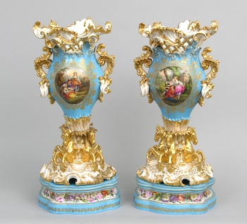 Appraisal: A Pair of Paris Porcelain Garnitures A pair of Paris