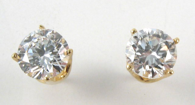 Appraisal: PAIR OF DIAMOND EAR STUDS each k gold four prong