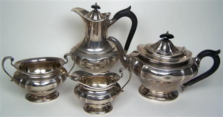 Appraisal: A four piece tea service Sheffield comprising hot water pot