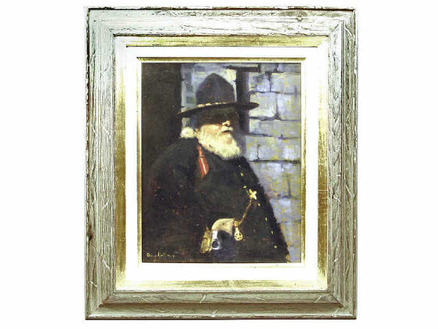 Appraisal: Judge Roy Bean original oil on canvas by noted Missouri