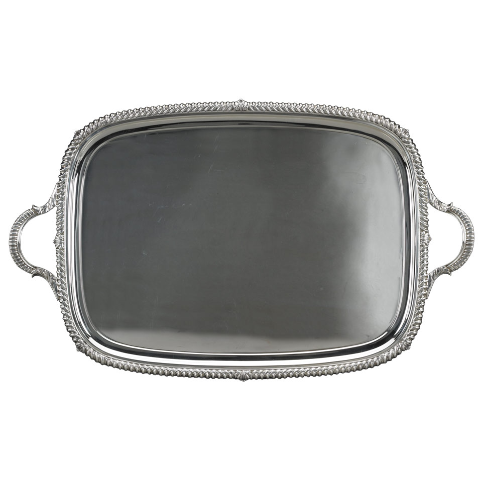 Appraisal: English Silver Two-Handled Serving Tray Elkington Co Birmingham in length