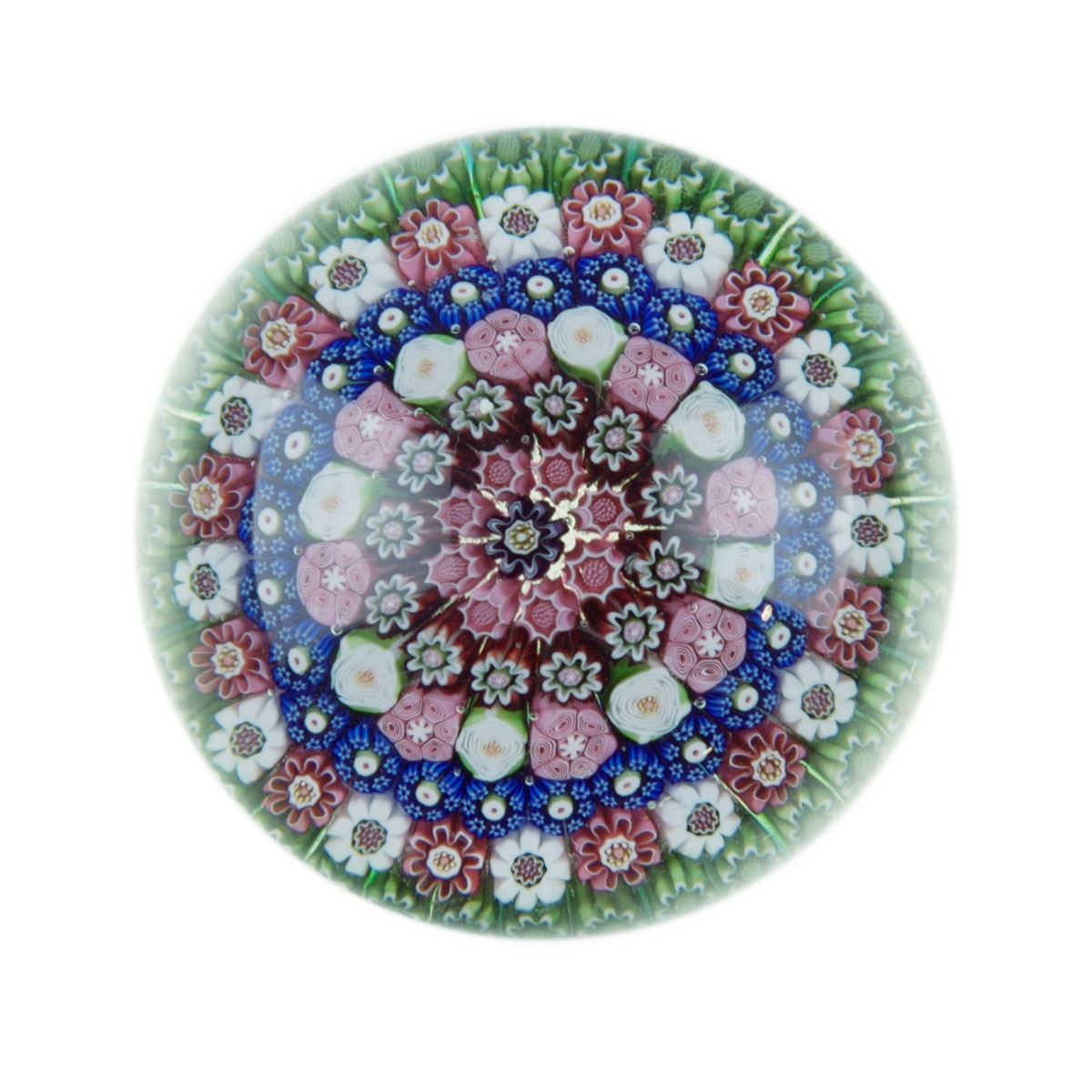 Appraisal: CLICHY CONCENTRIC MILLEFIORI WEIGHT NINETEENTH CENTURY The clear glass set