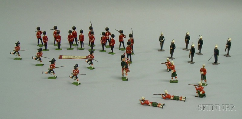 Appraisal: Five Sets of Britains Lead Soldiers seven pieces of set