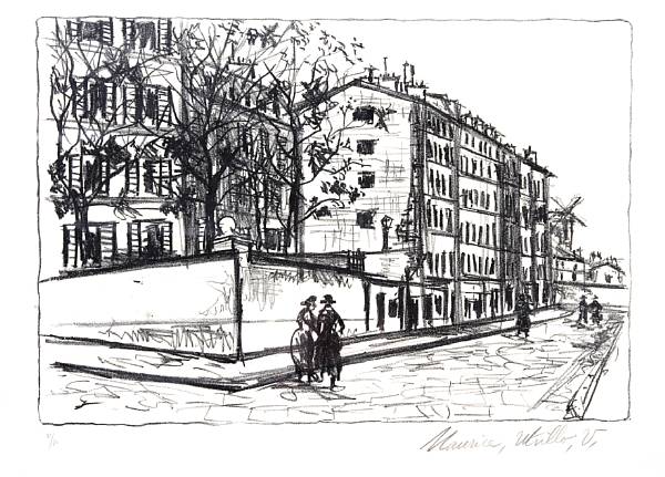 Appraisal: Maurice Utrillo French - La rue d'Orchampt F A Lithograph