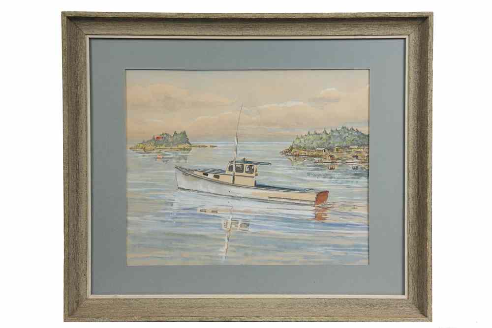 Appraisal: WATERCOLOR - Lobster Boat Setting Out at Dawn unsigned attributed