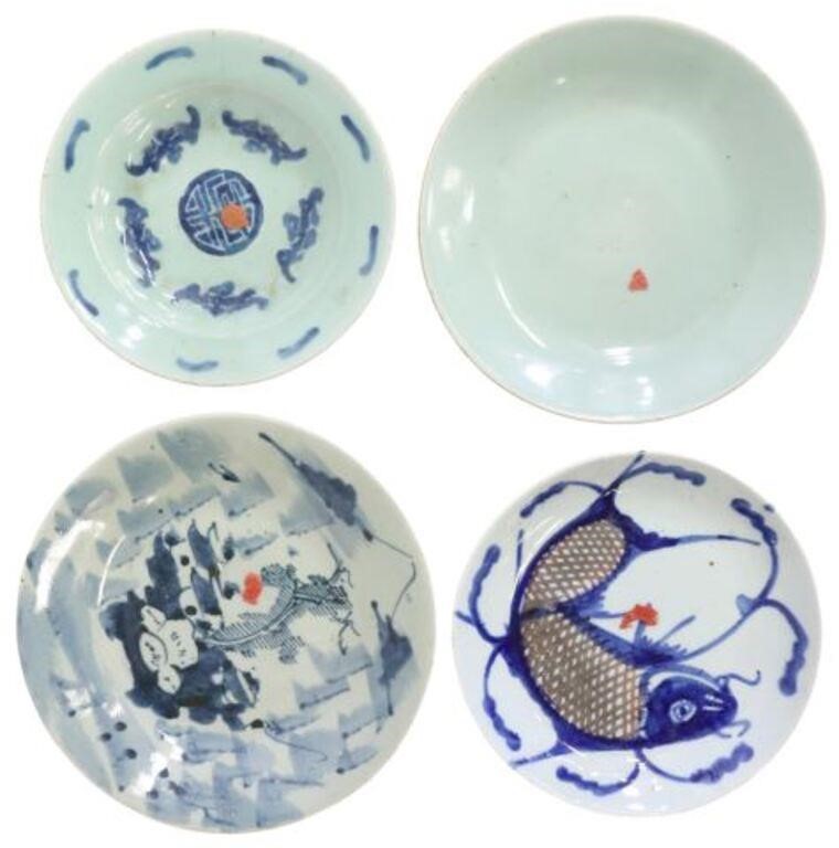 Appraisal: lot of Chinese glazed porcelain plates having celadon ground all