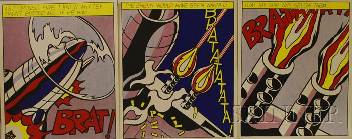 Appraisal: Roy Lichtenstein American - As I Opened Fire A Triptych