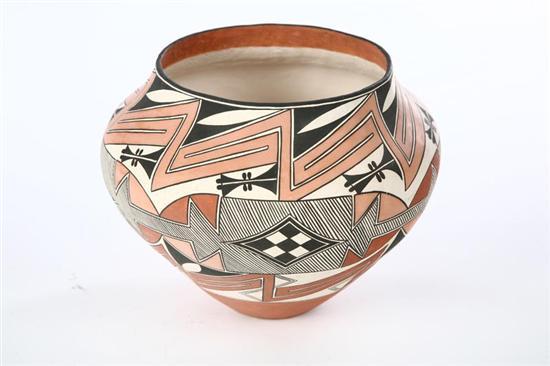 Appraisal: ACOMA POT BY WANDA ARAGON B Sloping shoulders and good