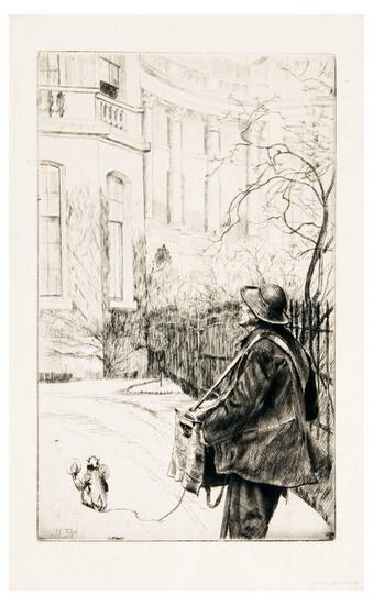 Appraisal: James Jacques Joseph Tissot - le joueur d'orgue w etching