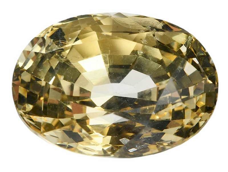 Appraisal: ct Yellow Sapphire oval faceted AGL report origin Ceylon no