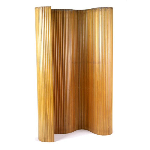 Appraisal: STYLE OF ALVAR AALTO Pine tambour screen high