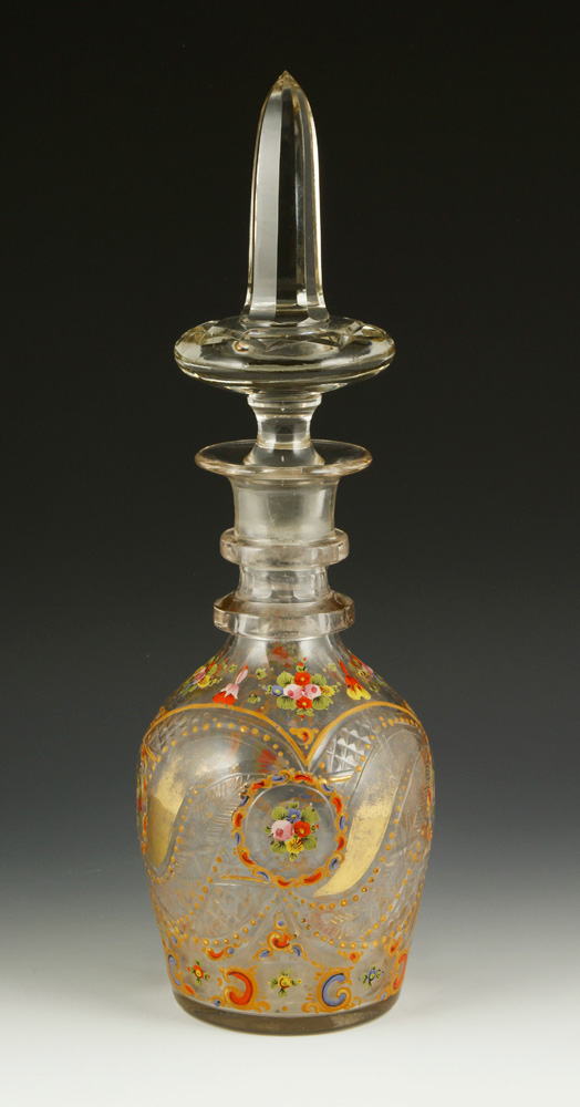 Appraisal: - th C Bohemian Glass Decanter th century Bohemian glass