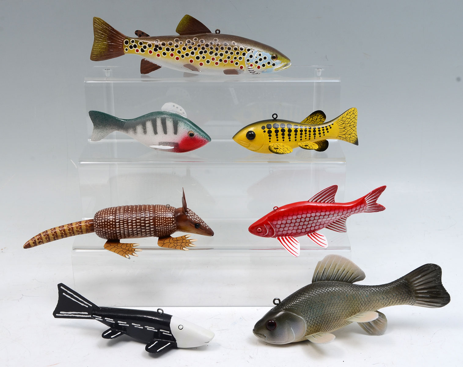 Appraisal: SEVEN PIECE FISH DECOY LOT To Include Premier Award-Winning Fish