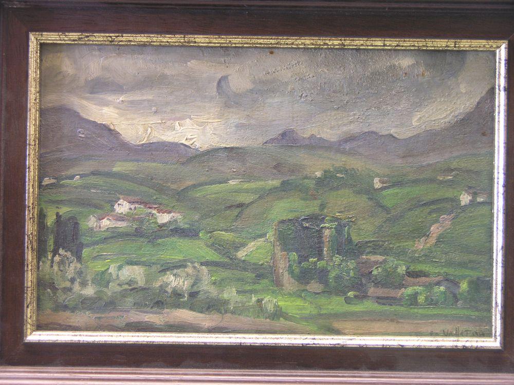 Appraisal: A pair of oils on board - panoramic French views