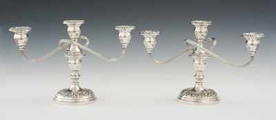 Appraisal: A Pair of Kirk Sons Sterling Silver Repousse Three Light