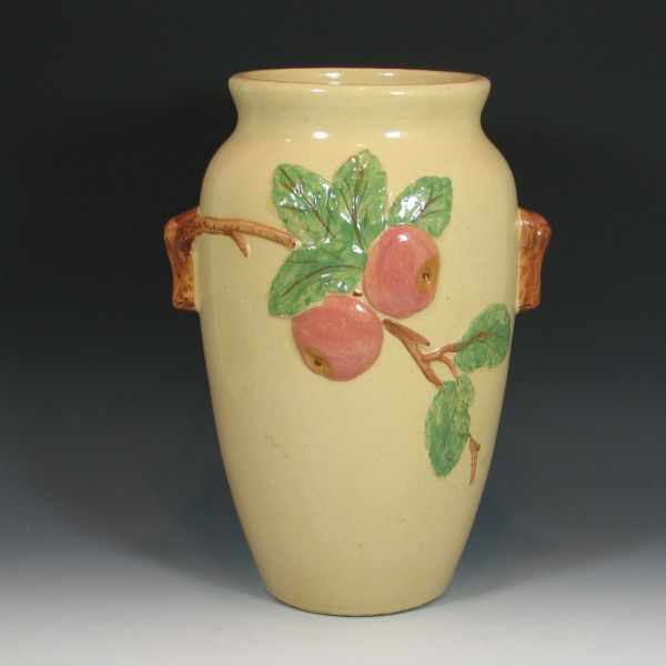 Appraisal: Robinson Ransbottom apple floor vase Marked RRPCo Roseville Ohio Mint