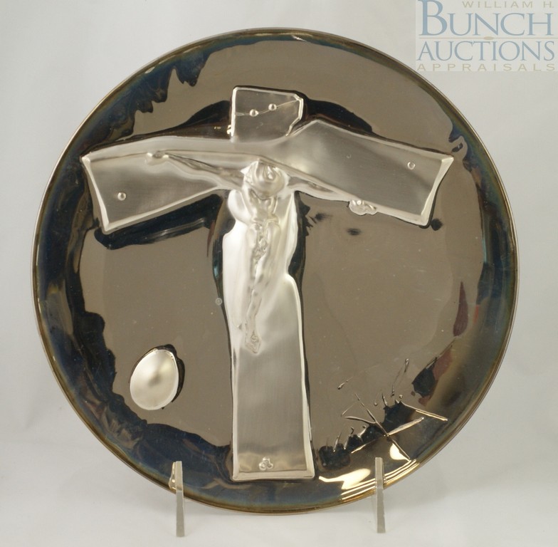 Appraisal: Sterling Silver Easter Christ by Salvador Dali Annual Easter Plate