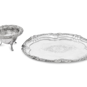 Appraisal: Two American Silver Table Articles comprising a salver and a