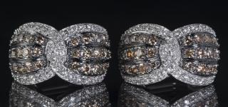 Appraisal: Champagne and white diamond earrings ctw Champagne and white diamond