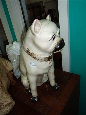 Appraisal: A seated Staffordshire pottery pug high