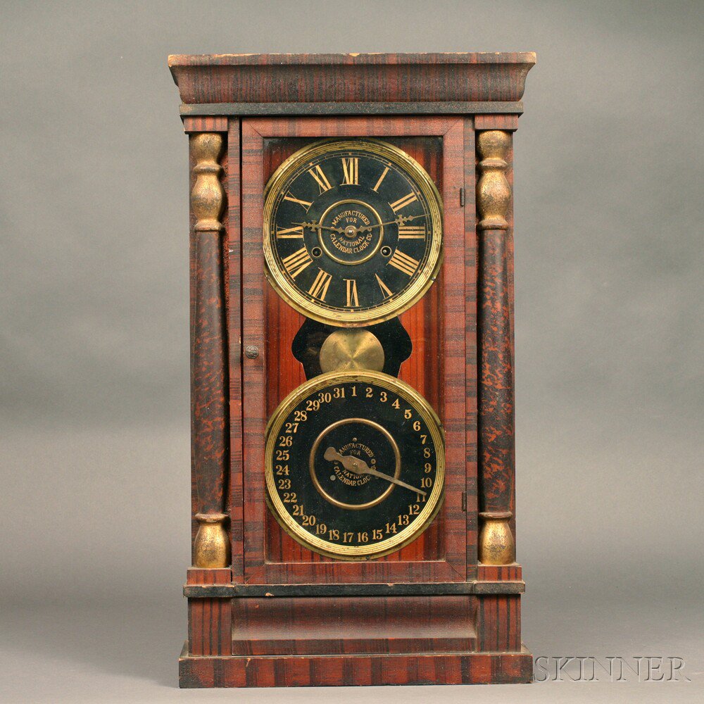 Appraisal: National Calendar Clock Company Shelf Clock New Haven Clock Company