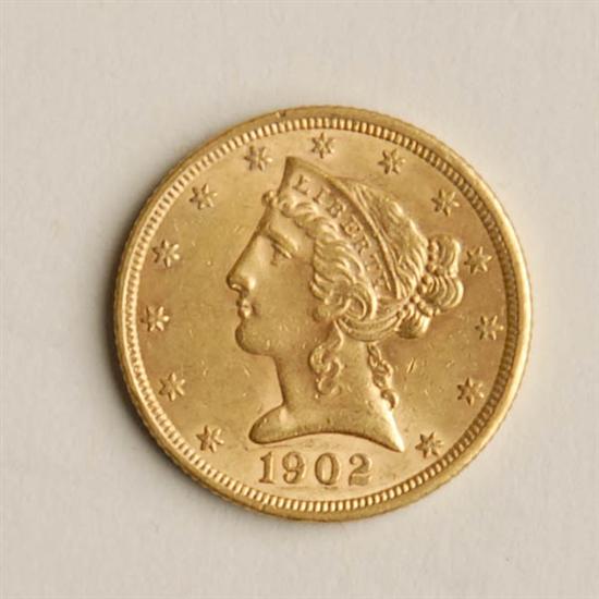 Appraisal: -S Coronet Five Dollar Gold Piece