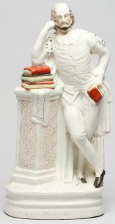 Appraisal: Large Staffordshire Porcelain Shakespeare Figure Glazed and painted soft-paste porcelain