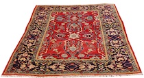 Appraisal: A Mahal Carpet Bright red centerfield woven with a stylized