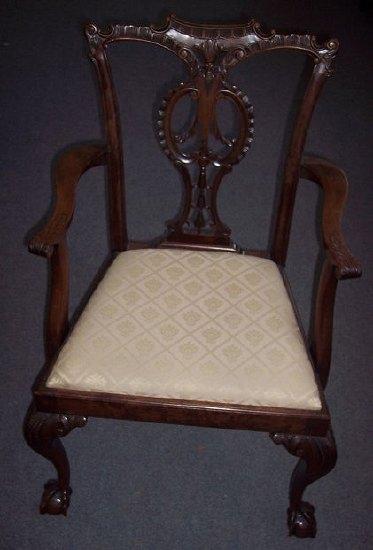 Appraisal: A Chippendale style mahogany armchair with open splat back and