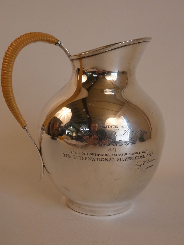 Appraisal: INTERNATIONAL STERLING JUG Sterling silver presentation jug to an International