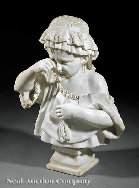 Appraisal: An Italian Carrara Marble Bust of a Crying Girl height