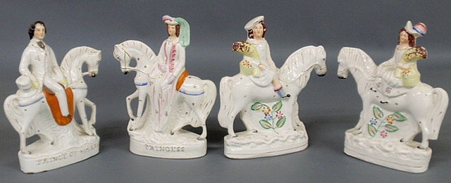 Appraisal: Pair of Staffordshire Prince of Wales Princess figures on horseback