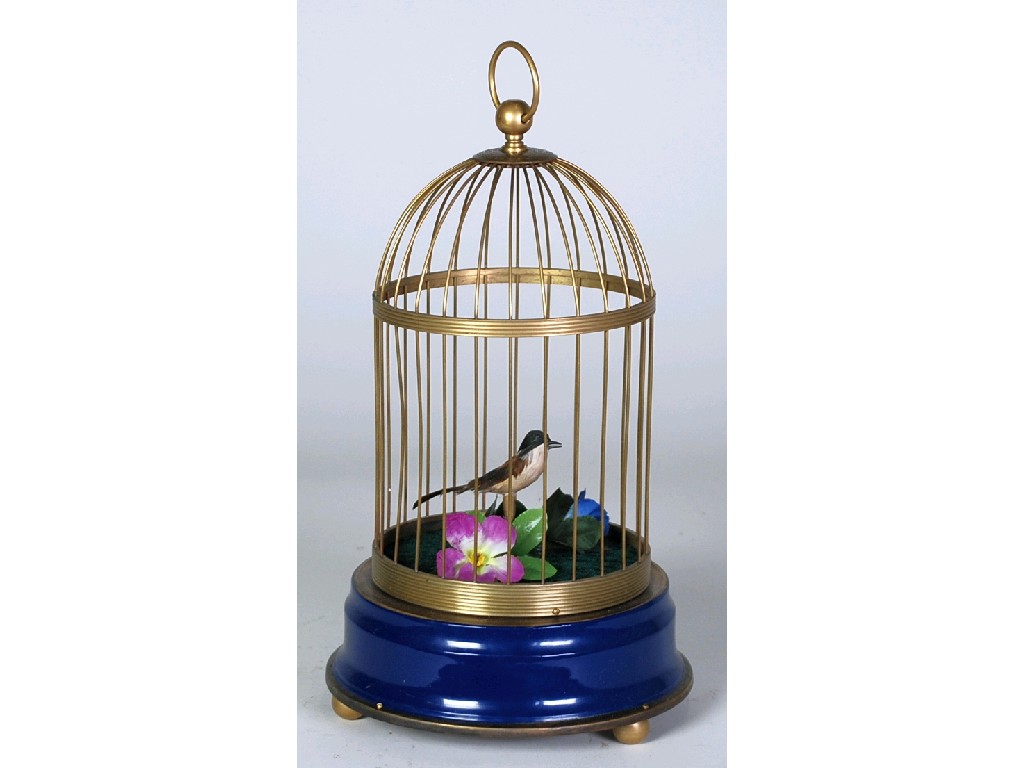 Appraisal: MODERN BIRD IN A CAGE AUTOMATON cm high