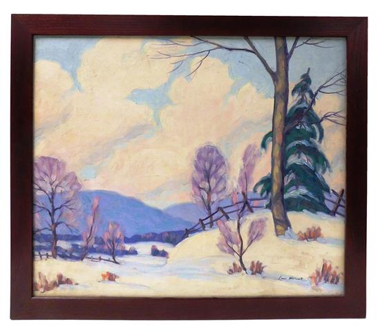 Appraisal: Louis Wolchonok American - Winter's Mantle oil on board depicts