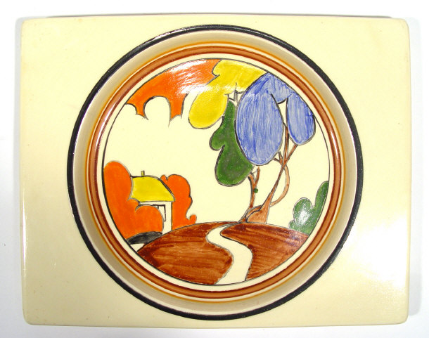 Appraisal: Clarice Cliff Bizarre Biarritz plate hand painted with a cottage